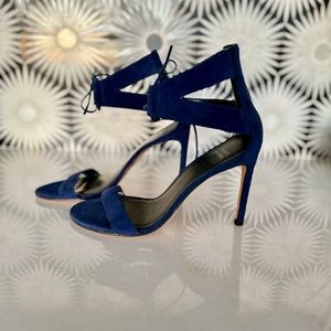 Stuart Weitzman Blue Suede Sandals High Heel 9.5